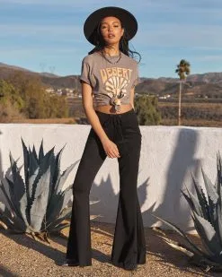 Desert Dancer Faux Suede Flare Pants - Black - LAST CHANCE 13 Desert Dancer Faux Suede Flare Pants - Black - LAST CHANCE -clothes Sales DESERTDANCERFAUXSUEDEFLAREPANTS BLACK 2331