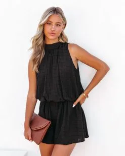 MUST-001 Davies Pocketed Romper - Black - FINAL SALE -clothes Sales DaviesPocketedRomperBlack66