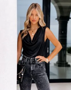 SKYL-002 Dearie Cowl Neck Padded Bodysuit - Black - FINAL SALE 15 SKYL-002 Dearie Cowl Neck Padded Bodysuit - Black - FINAL SALE -clothes Sales DearieCowlNeckPaddedBodysuitBlack70