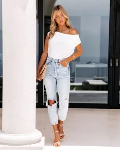 SKYL-002 Dearie Cowl Neck Padded Bodysuit - White - FINAL SALE -clothes Sales DearieCowlNeckPaddedBodysuitWhite132