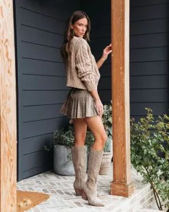 DRES-001 Delfina Knit Button Front Cardigan - Taupe - FINAL SALE -clothes Sales DelfinaKnitButtonFrontCardigan Taupe2