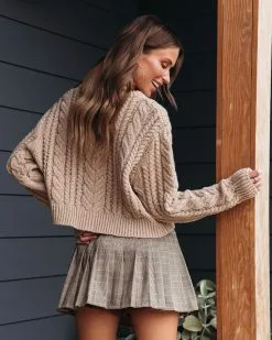 DRES-001 Delfina Knit Button Front Cardigan - Taupe - FINAL SALE -clothes Sales DelfinaKnitButtonFrontCardigan Taupe3