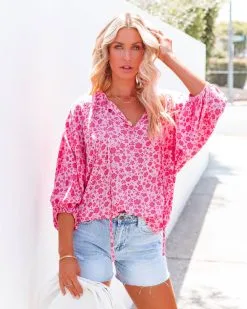 ENC-001 Desert Wanderer Floral Top - SALE -clothes Sales DesertWandererFloralTop47