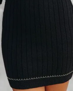 SKYL-002 Diana Knit Ribbed Mini Skirt - Black - FINAL SALE -clothes Sales DianaKnitRibbedBlack13