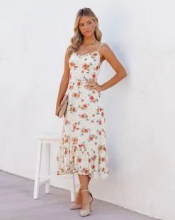 Diedra Floral Chiffon Midi Dress - FINAL SALE