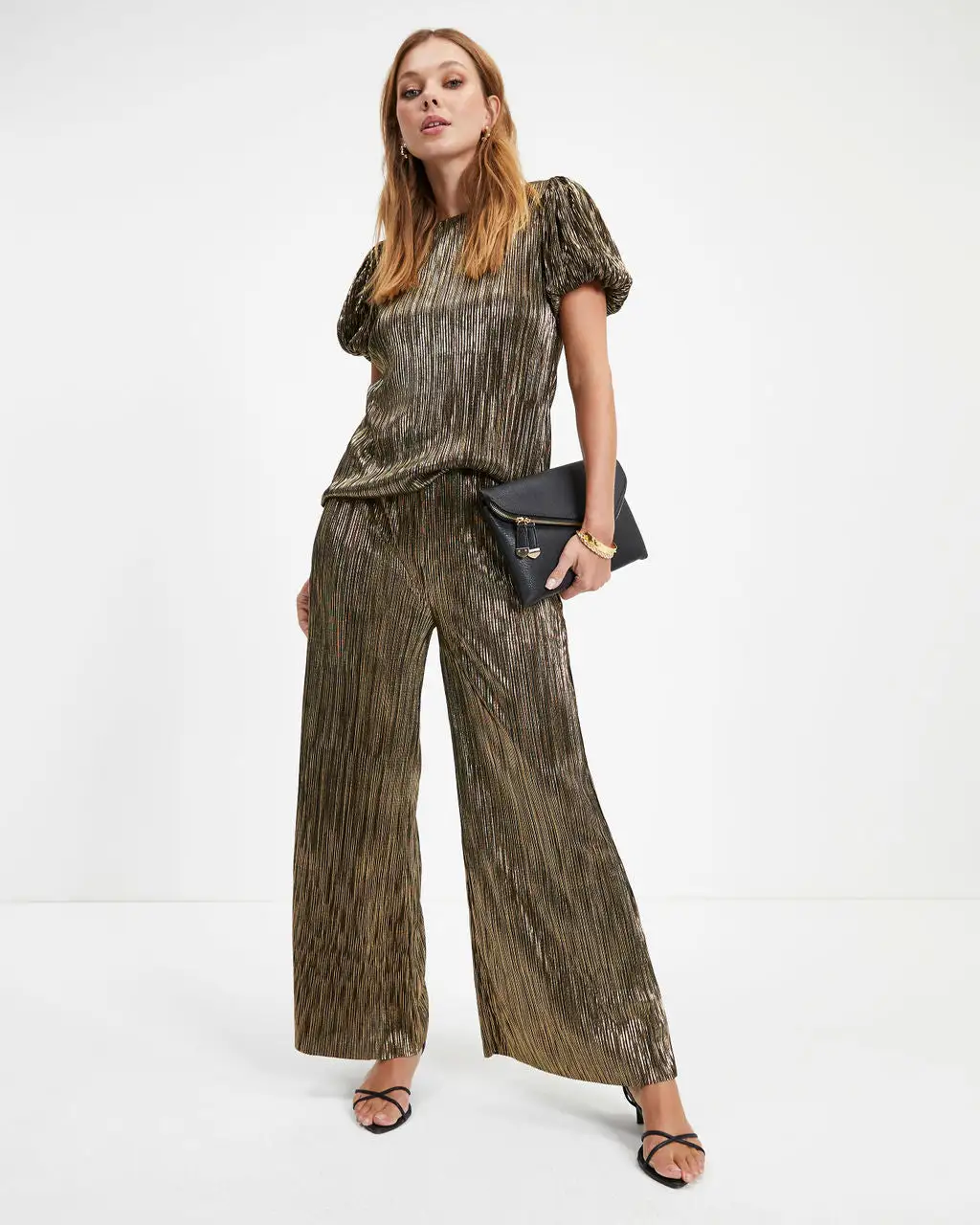 SEE -001 Disco Living Plisse Metallic Pocketed Pants - FINAL SALE 2 SEE -001 Disco Living Plisse Metallic Pocketed Pants - FINAL SALE - Image 2