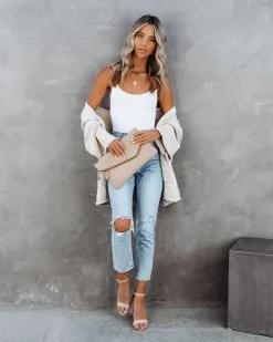 OLIV-001 Divine Knit Cami Bodysuit - White - FINAL SALE -clothes Sales DivineKnitCamiBodysuitWHITE 42