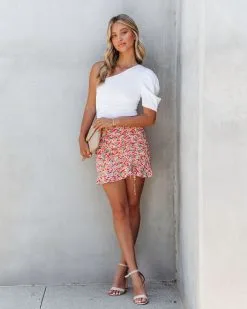 OLIV-001 Dominico Cotton One Shoulder Bodysuit - White - LAST CHANCE -clothes Sales DominicoCottonOneShoulderBodysuitWhite16