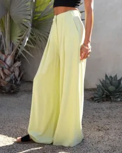 Dorena Pocketed Wide Leg Pants - Lime - SALE -clothes Sales DorenaPocketedWideLegPants Lime6