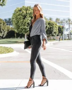 DEE-001 Double The Trouble Satin Houndstooth Drape Bodysuit - FINAL SALE -clothes Sales DoubleTheTroubleSatinHoundstoothDrapeBodysuit32