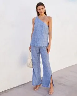 ACOA-001 Drift Away Textured Pants - Slate - SALE -clothes Sales Driftawaytexturedoneshouldertopandtexturedpantsslate11 31750dc9 487d 4ab8 bf11 fe129817c009