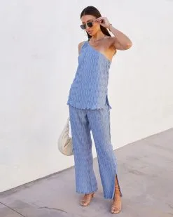 ACOA-001 Drift Away Textured Pants - Slate - SALE -clothes Sales Driftawaytexturedoneshouldertopandtexturedpantsslate51