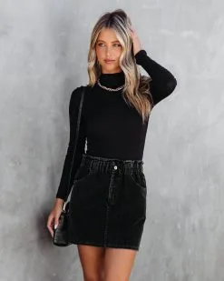 SHE -001 Dylan Pocketed Corduroy Mini Skirt - Black - FINAL SALE -clothes Sales DyanPocketedCorduroyMiniSkirtBlack 76