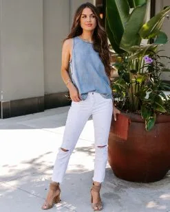 Rivergate Chambray Tencel Tank Top - Vintage Wash - FINAL SALE -clothes Sales EM4A0539