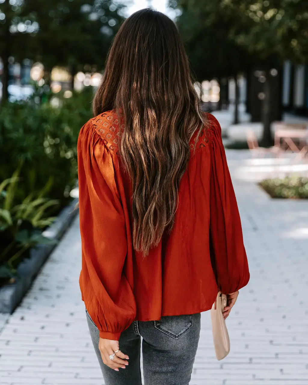 AEOM-001 Aria Crochet Lace Top - Rust - FINAL SALE 4 AEOM-001 Aria Crochet Lace Top - Rust - FINAL SALE - Image 4