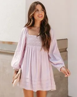 Lilou Cotton Pocketed Crochet Babydoll Tunic - Lilac - FINAL SALE -clothes Sales EM4A1175 9600cdbd 4d0c 487e be18 a720115fd498