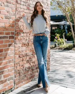 ON T-001 Priscilla Pearl Embellished Sweater - Grey - FINAL SALE -clothes Sales EM4A1332 d3247014 a825 40fc 9620 e325735ea39f