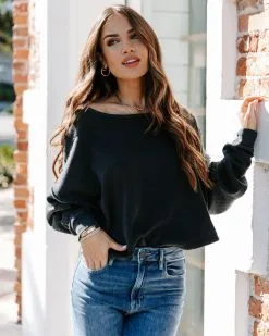 Let's Unwind Cotton Blend Crop Sweatshirt - Charcoal - FINAL SALE -clothes Sales EM4A1494 cea17833 fbfb 441b 8f0c 1a2d81665783