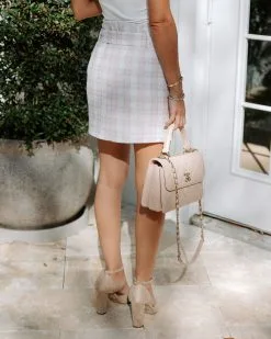 FATE-001 Cherie Tweed Belted Mini Skirt - Pink/White - FINAL SALE -clothes Sales EM4A1706 54e572d7 11e6 4c68 8817 f633d3040a37