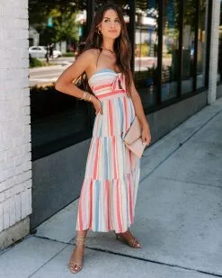 Valentina Striped Strapless Midi Dress - FINAL SALE -clothes Sales EM4A2221