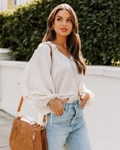 Wing It Statement Sleeve Blouse - FINAL SALE -clothes Sales EM4A2813