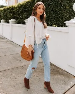 Wing It Statement Sleeve Blouse - FINAL SALE -clothes Sales EM4A2816