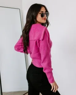OLIV-001 We Love It Half Zip Pullover Sweater - Hot Pink - FINAL SALE 9 OLIV-001 We Love It Half Zip Pullover Sweater - Hot Pink - FINAL SALE -clothes Sales EM4A2972 d50b760f 25a5 4f71 973d b930033dd768