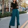 Villanueva Plisse Cropped Pants - Teal - FINAL SALE
