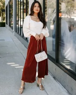 FORE-001 Villanueva Plisse Cropped Pants - Bronze - FINAL SALE -clothes Sales EM4A3437 ec1a860e 5149 45c7 b2e8 6d1430ba766c