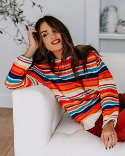 Think Bold Striped Knit Pullover Sweater - FINAL SALE -clothes Sales EM4A3537