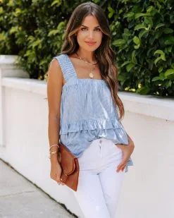 MUST-001 Colly Tiered Striped Babydoll Top - FINAL SALE -clothes Sales EM4A4075