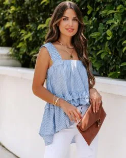 MUST-001 Colly Tiered Striped Babydoll Top - FINAL SALE