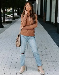 Mariana Knit Half Zip Lightweight Pullover Sweater - Latte - FINAL SALE 8 Mariana Knit Half Zip Lightweight Pullover Sweater - Latte - FINAL SALE -clothes Sales EM4A4186 150b5e62 8776 467c a763 735e80024947