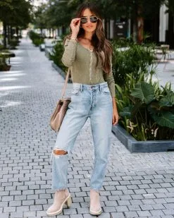 GILL-001 Rookie Washed Cotton Henley Bodysuit - Sage - FINAL SALE -clothes Sales EM4A4274 f73c6cd7 200c 49d6 bae0 25fa50e04f0b