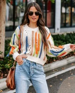 50 Shades Of Autumn Knit Fringe Sweater - FINAL SALE -clothes Sales EM4A4290