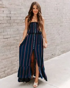 Jalisco Strapless Striped Maxi Dress - FINAL SALE