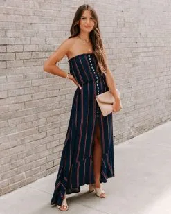 Jalisco Strapless Striped Maxi Dress - FINAL SALE -clothes Sales EM4A4632