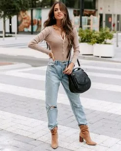 GILL-001 Rookie Washed Cotton Henley Bodysuit - Mauve - FINAL SALE -clothes Sales EM4A4646 69052849 8232 4c8e b55d 38c8a8e78b6d