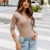 GILL-001 Rookie Washed Cotton Henley Bodysuit - Mauve - FINAL SALE