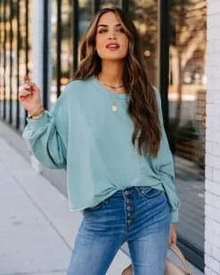 Wynnie Cotton Pullover - Blue - FINAL SALE