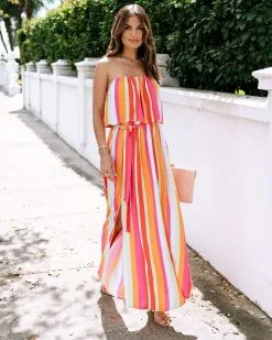 Brighten My Day Striped Strapless Maxi Dress -clothes Sales EM4A4822 2fa41adb fc5a 4aa8 957b ca490ba238af