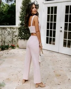 ENDL-001 Mademoiselle Coco Tweed High Waisted Pants - Pink - FINAL SALE -clothes Sales EM4A4849 82acd3fe d32a 4651 90cd 1146faec67bf