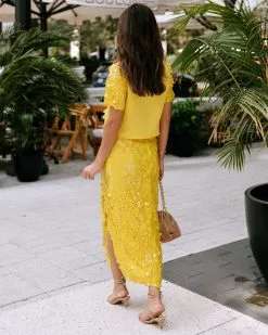 ON T-001 Flourishing Dreams Floral Sequin Midi Skirt - Yellow - SALE -clothes Sales EM4A5258 385ad83e f733 48ee 9284 cf7ac3ad2dcc