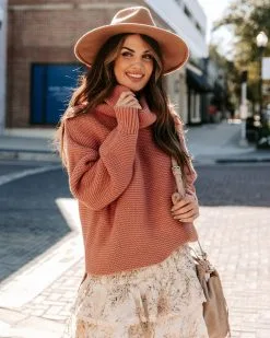 Terrance Cowl Neck Knit Sweater - Sienna - FINAL SALE 14 Terrance Cowl Neck Knit Sweater - Sienna - FINAL SALE -clothes Sales EM4A5753