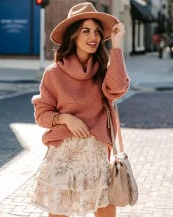 Terrance Cowl Neck Knit Sweater - Sienna - FINAL SALE 18 Terrance Cowl Neck Knit Sweater - Sienna - FINAL SALE -clothes Sales EM4A5776