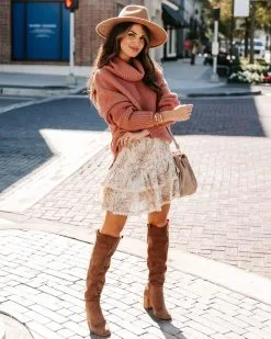 Terrance Cowl Neck Knit Sweater - Sienna - FINAL SALE 19 Terrance Cowl Neck Knit Sweater - Sienna - FINAL SALE -clothes Sales EM4A5779