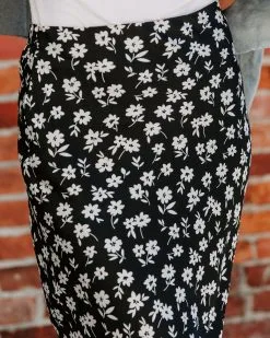 DRES-001 Jossy Floral Satin Midi Skirt - FINAL SALE -clothes Sales EM4A5805