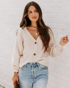 Cardi Weather Balloon Sleeve Cardigan - Oatmeal - FINAL SALE -clothes Sales EM4A5955 8e040eee aadf 46e7 a6c8 9b957bcd4fc2