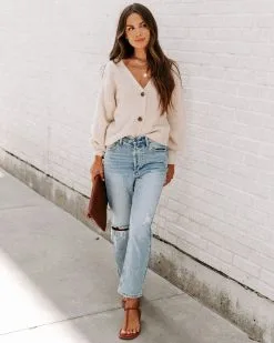 Cardi Weather Balloon Sleeve Cardigan - Oatmeal - FINAL SALE -clothes Sales EM4A5956 aad0c012 2c67 4a01 939e 7d608a1a7641