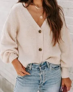 Cardi Weather Balloon Sleeve Cardigan - Oatmeal - FINAL SALE -clothes Sales EM4A5965 9d6b6a2c 2e99 4d14 9cc0 1809c5d3e532